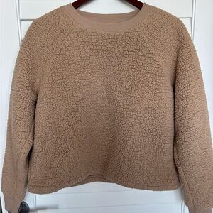 Banana Republic Tan Sherpa Pullover cropped